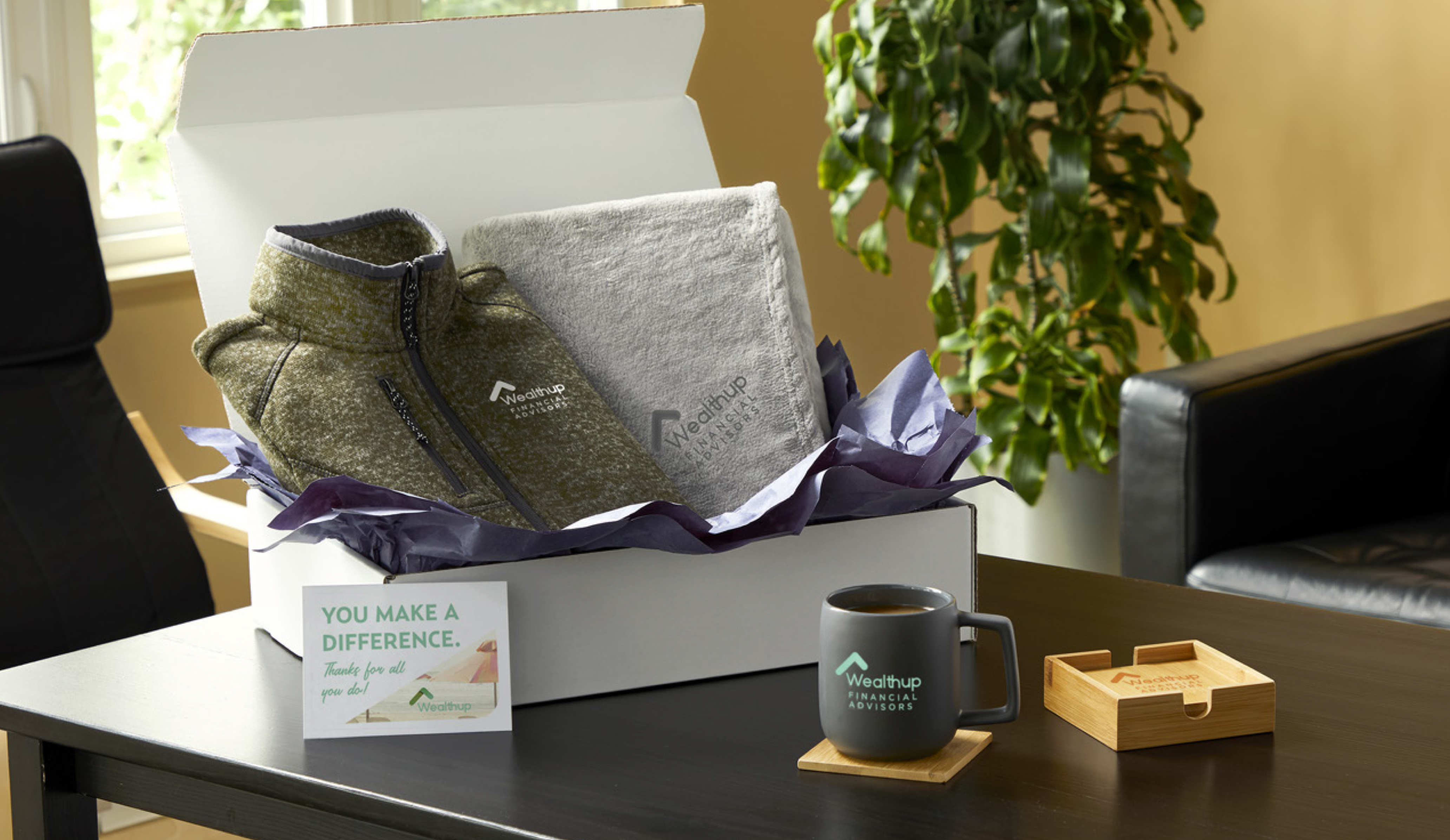 Open swag box with contents