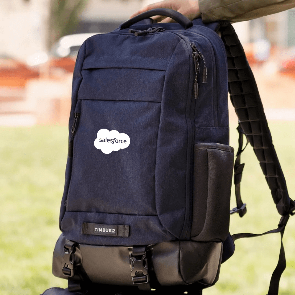 Salesforce branded Timbuk2 backpack - corporate gifts